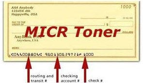 MICR toner laserjet cartridge for secure checking